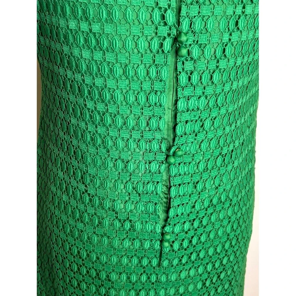 VTG R T Paras Manila Womens Emerald Green Lace Overlay Cowl Neck Shift Dress Med